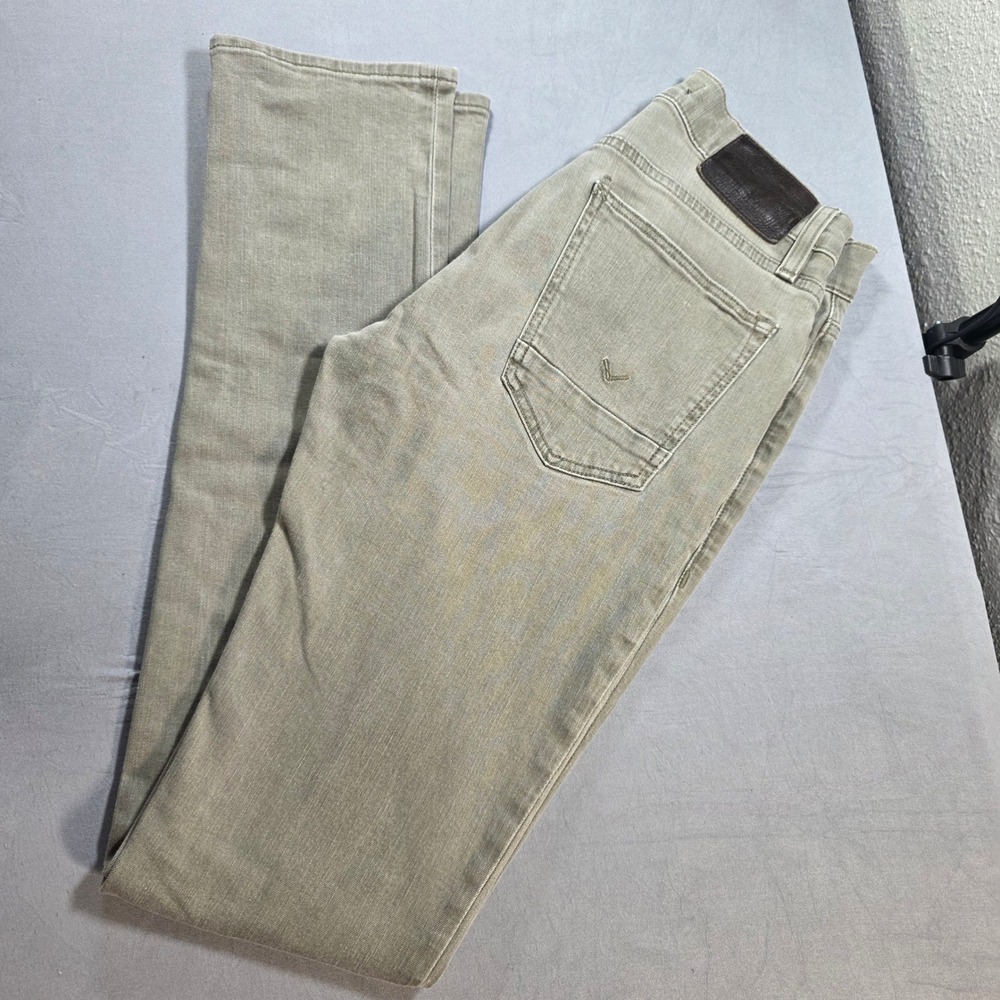 Hudson Blake Slim Straight Jeans Mens 28×34 Olive Drab Khaki Green Premium Denim